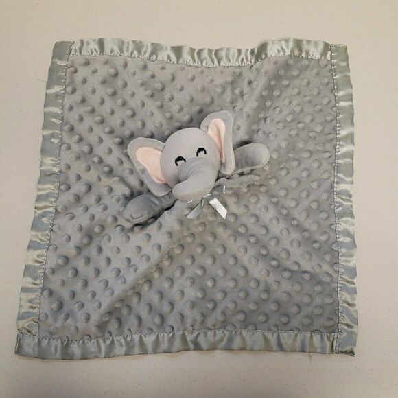 Gray Elephant Security Blanket Plush Soft Baby Stuffed Toy Pink Ears Pro Goleem - Picture 1 of 6